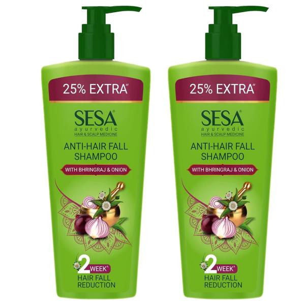 SESA Ayurvedic Anti Hairfall Shampoo For Dry And Frizzy Hair Reduces Hairfall Made With 6 Ayurvedic Herbs Paraben Free Shampoo - 500ml + 500 ml grocery