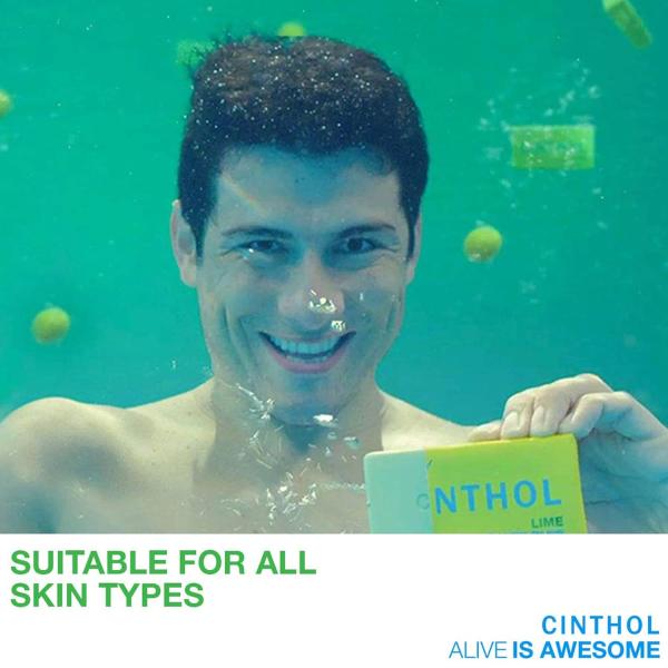 Cinthol Lime Bath Soap - 100g (Pack of 5) | Lemony Deo Fragrance | Grade 1 Soap | GROCERY