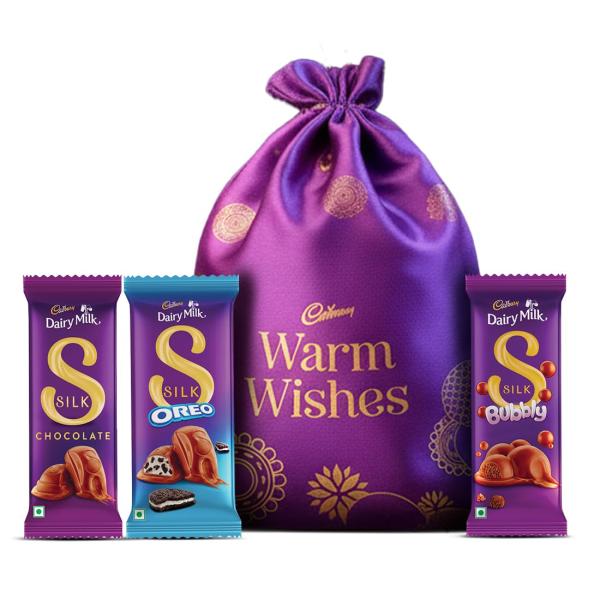 Cadbury Dairy Milk Silk Special Assorted Valentine's Chocolates Potli Gift Pack with Teddy keychain,232 gram grocery