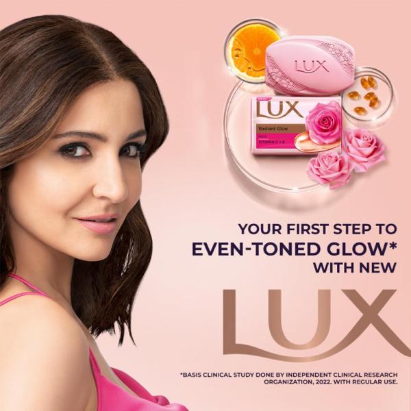Lux Radiant Glow Bathing Soap infused with Vitamin C & E For Superior Glow Offer Pack of 8 x 150g GROCERY