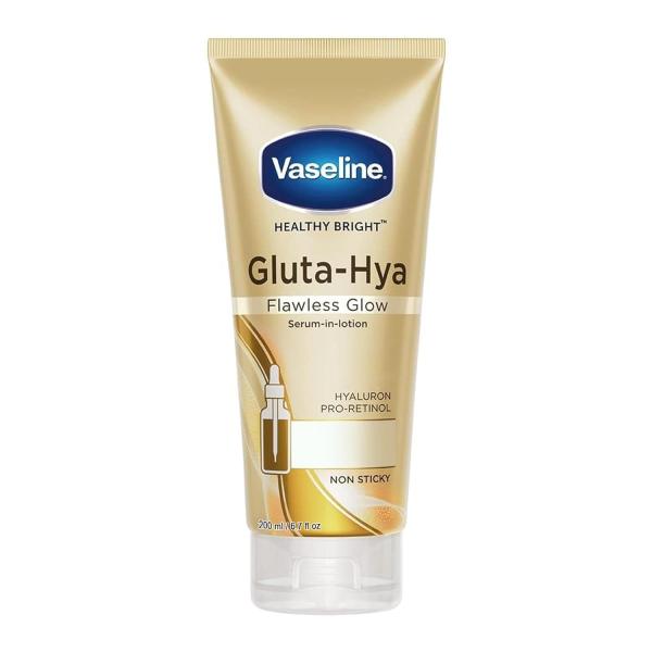 Vaseline Gluta-Hya Flawless Glow Lotion for Face & Body | Gives Brighter Skin | Glutathione & Pro-Retinol Infused Moisturizer, 200ml grocery