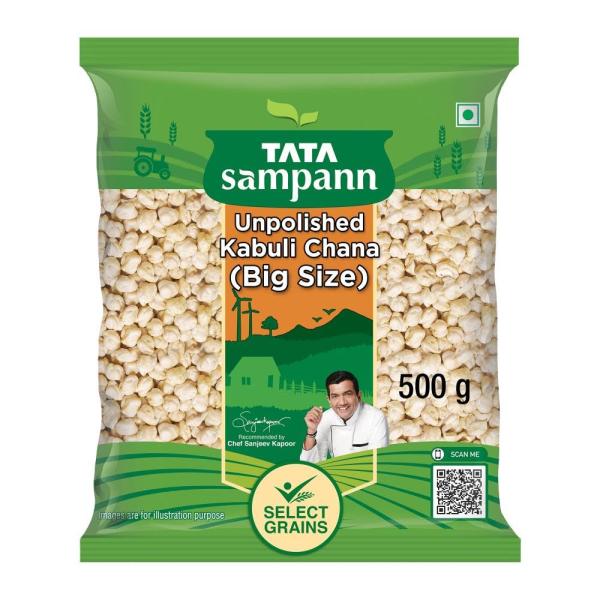Tata Sampann Unpolished Kabuli Chana (Big Size), 500g GROCERY