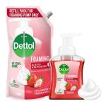 Dettol Strawberry Foaming Handwash Pump + Refill combo (250ml+700ml) grocery
