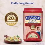Daawat Super Basmati Rice 1Kg| Fluffy Long Grains| Cooked upto 20mm GROCERY