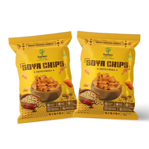 Supreem Super Foods Soya Chips | Roasted Soya Chips | Healthy Soy Chips Snack   grocery
