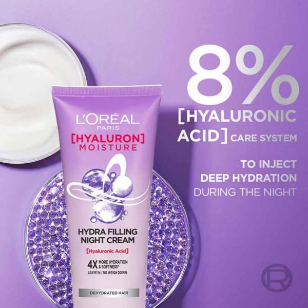 L'Oreal Paris Hyaluron Moisture Hydra Filling Leave-in Night Cream, GROCERY