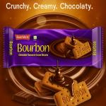 Bakemate Bourbon Cream Biscuit with Chocolate - Combo Pack of 10 (135g Each) | grocery