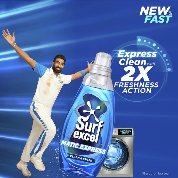 Surf Excel Matic Express Liquid Detergent, Express Clean with 2X Freshness Action 2ltr pouch GROCERY