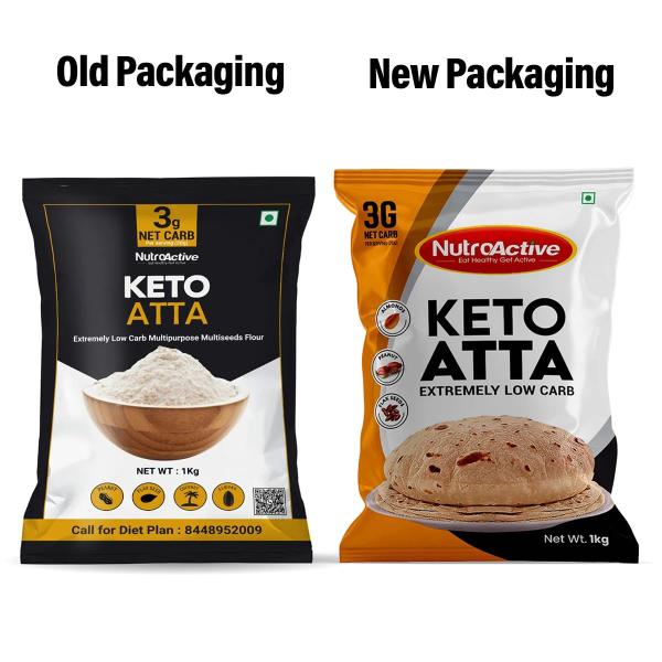 NutroActive Keto Atta Net Carb (3g Net Carb Per Roti) Extremely Low Carb Flour - 1kg grocery
