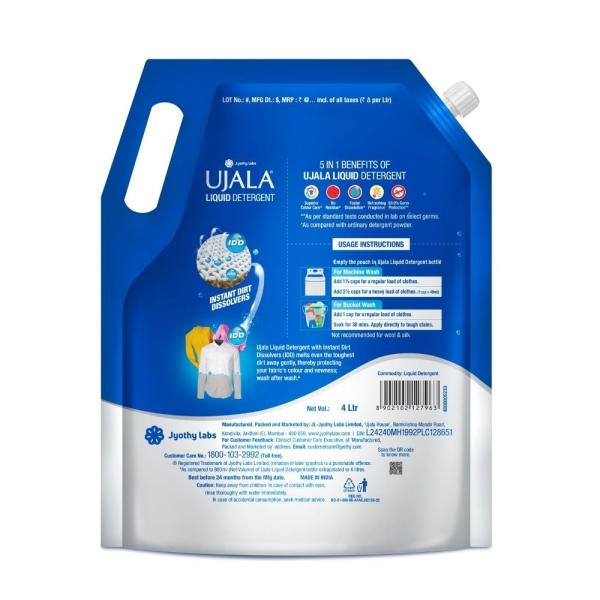 Ujala Top Load Liquid Detergent Mega Saver 4L Refill Pack | GROCERY
