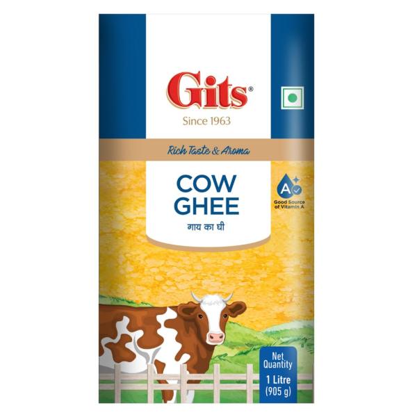 Gits Cow Ghee, Desi Ghee, 1L GROCERY