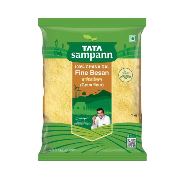 Tata Sampann 100% Chana Dal Fine Besan, Gram Flour, 1 Kg GROCERY