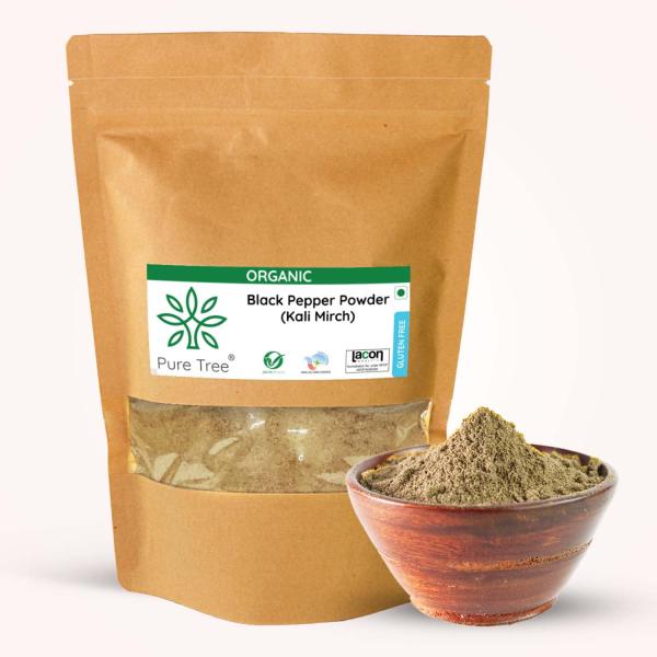 Pure Tree Certified Organic Black Pepper Powder | 250 g GROCERY