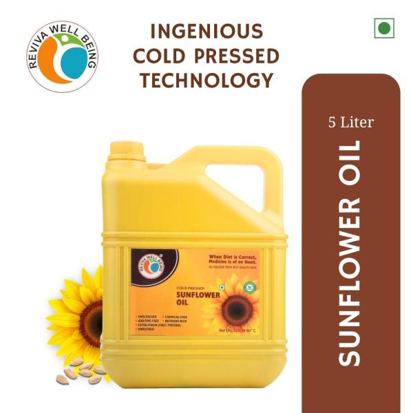 Reviva Well Being Cold Pressed Sunflower Oil 5L | 100% Pure & Natural  GROCERY