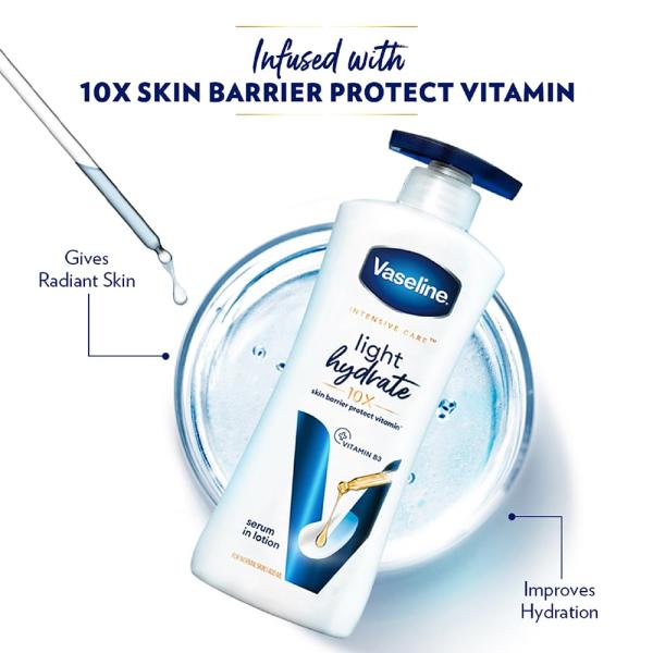 Vaseline Light Hydrate Serum In Lotion, 400 ml | Superlight & Non-Sticky for Hydration Boost grocery