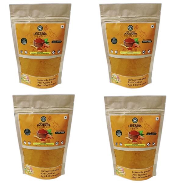 Bon Organo Meghalaya Lakadong Turmeric Powder, 1kg (250gms*4), High Curcumin (10-12%) | GROCERY