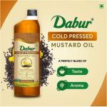 Dabur Cold Pressed Mustard Oil 1L | Healthy Cooking Oil | Goodness of Omega 3 & 6 GROCERY