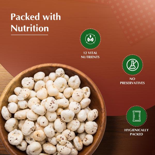 Amazon Brand - Vedaka Fox Nuts (Phool Makhana) 200g| Light & Crunchy GROCERY