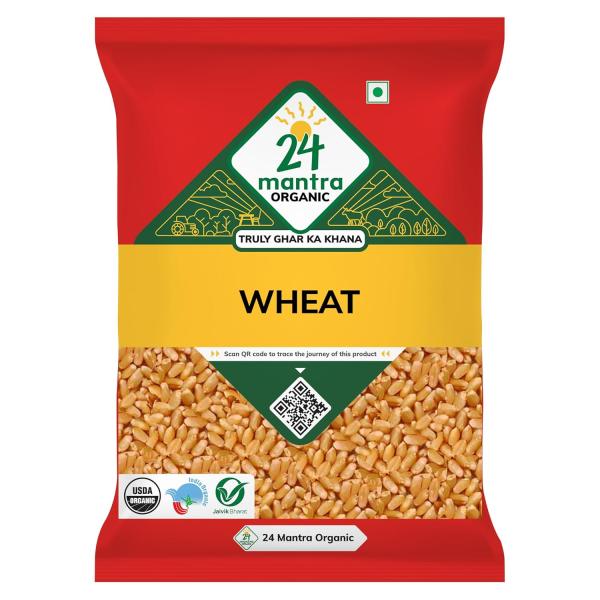 24 Mantra Organic Wheat Premium/Gehoon/Godhuma - 1 Kg GROCERY