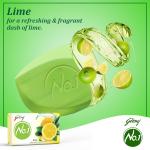 Godrej No.1 Lime & Aloe Vera (150g), Pack of 9 - High TFM (Grade 1 Soap), Long-Lasting Fragrance GROCERY