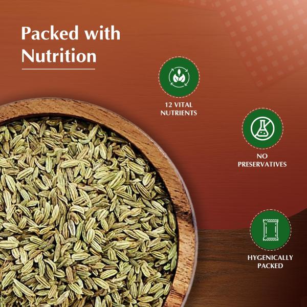 Amazon Brand - Vedaka Fennel Whole | 200 G | Saunf | No Added Colours or Preservatives  GROCERY