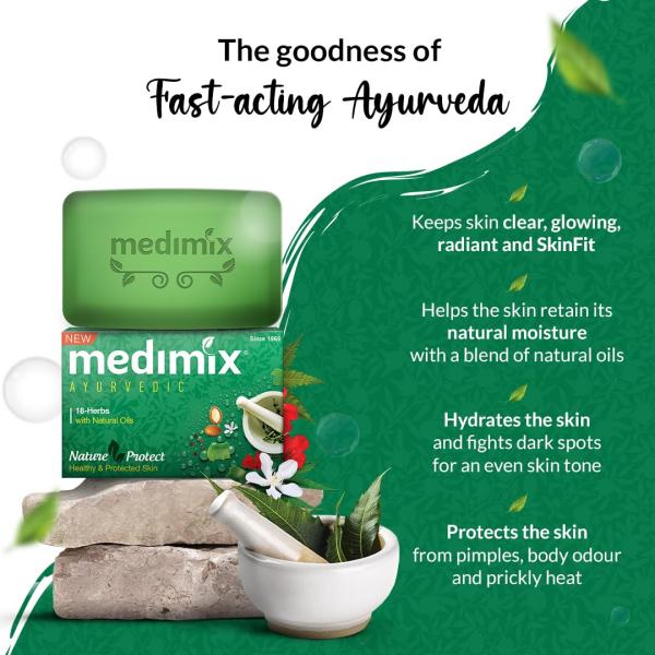 Medimix Ayurvedic Classic 18 Herbs Bathing Soap 125g (Buy 4 Get 1 EXTRA Combo Pack) |GROCERY