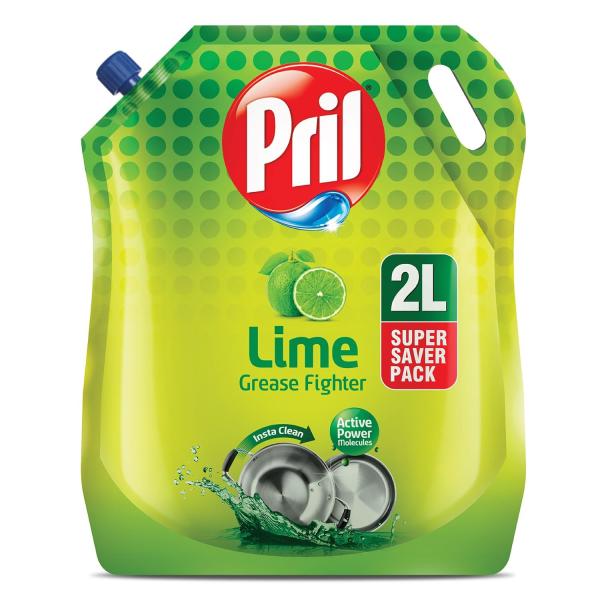 Pril Lime Liquid Dishwash Gel - 2 Litre Pouch  GROCERY