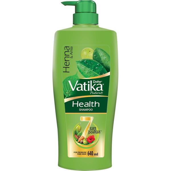 Dabur Vatika Naturals Health Shampoo - 640 ml | 7 Natural Herb Extracts | Contains Henna, Amla & Hibiscus grocery