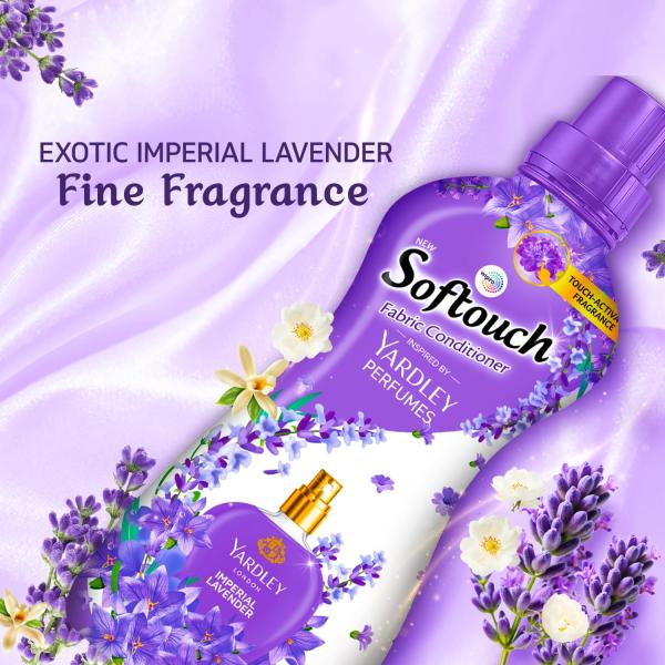 GROCERY Softouch Yardley Imperial Lavender 800+210 ml Fabric Conditioner | Long lasting fragrance for clothes