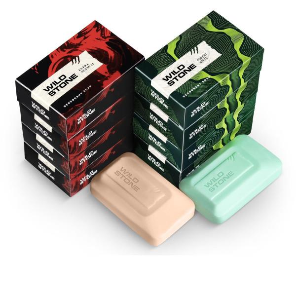 Wild Stone 4 Ultra Sensual and 4 Forest Spice Combo for Men, Pack of 8 (100gm each) GROCERY
