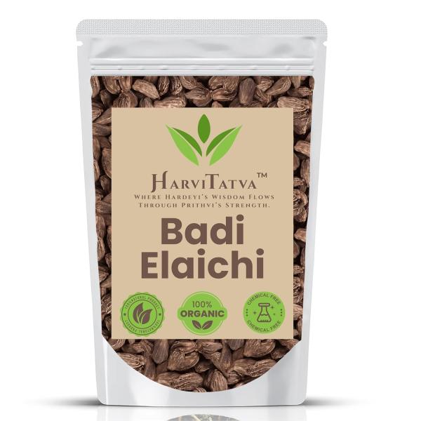 HarviTatva Badi Elaichi Whole (Black Cardamom) – 100% Natural GROCERY