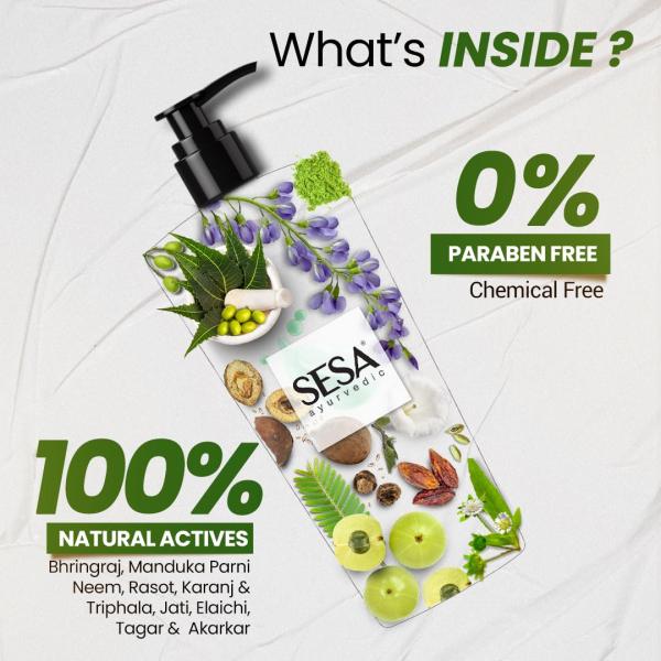 Sesa Ayurvedic Medicinal Shampoo Hairfall Control Anti Dandruff Shampoo Infused with 15 Ayurvedic Herbs Smooth & Shiny Hair For Men & Women (500 ml)  grocery