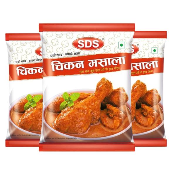 GROCERY   SDS Chicken Masala - 40gm (Pack of 3) | Natural Ingredients | Hot & Spicy | Blended Spice Mix