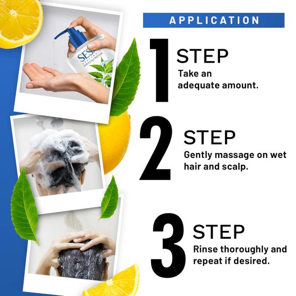 SESA Ayurvedic Anti Dandruff Shampoo With Neem, Lemon Helps Reduce Hairfall Controls Dandruff, 500Ml grocery