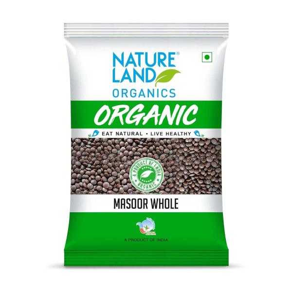 GROCERY   Natureland Organics Masoor Whole/Sabut Pouch, 1KG