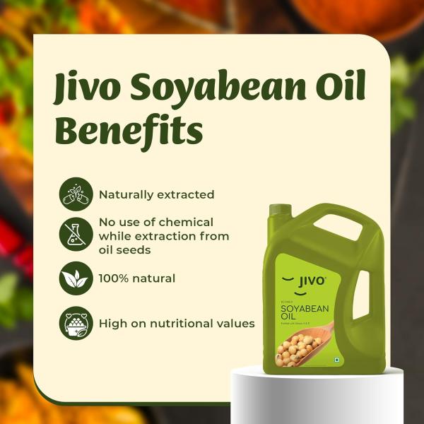 Jivo Cooking Edible Soyabean Oil 5 Litre | High in Omega-6 PUFA grocery