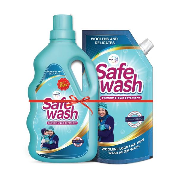 GROCERY Safewash Premium Liquid Detergent 1L Bottle + 1L Refill Pouch