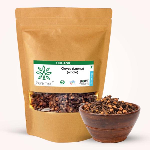 Pure Tree Certified Organic Laung | 100 Gm | Organic Cloves Whole GROCERY