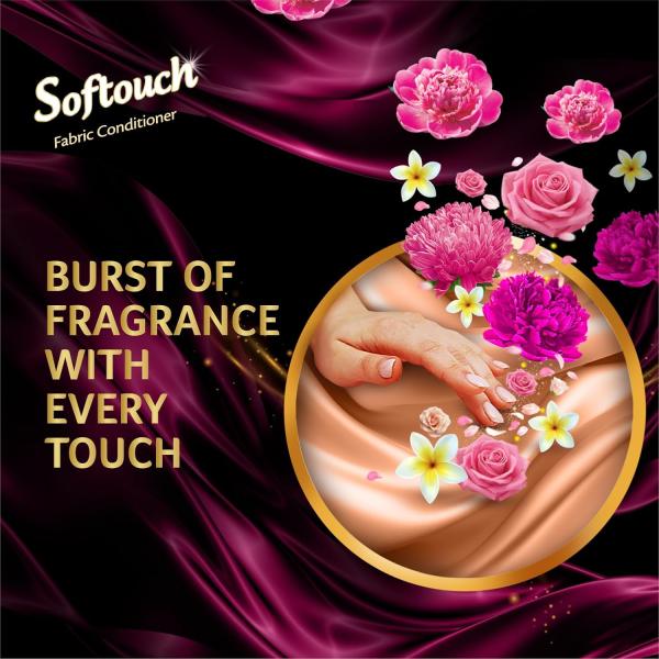 GROCERY Softouch 2X French Perfume 800+210ml Fabric Conditioner with French Rose & Jasmine| After Wash Liquid Fabric Softener with Long-Lasting Fragrance| Suitable for All Clothes