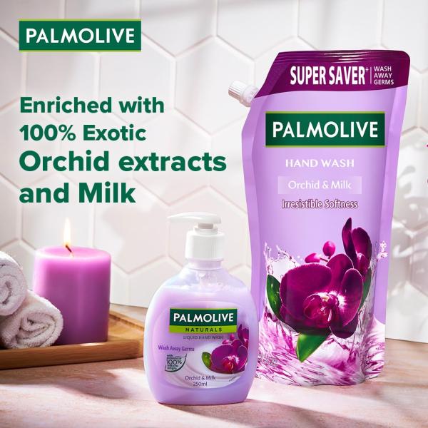 Palmolive Naturals Black Orchid & Milk Liquid Hand Wash Refill 750ml, Wash Away Germs, Refreshing Fragrance Handwash Refill Pack, grocery