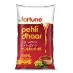Fortune Pehli Dhaar First Pressed Kachi Ghani Mustard Oil 1 L (Pouch) GROCERY