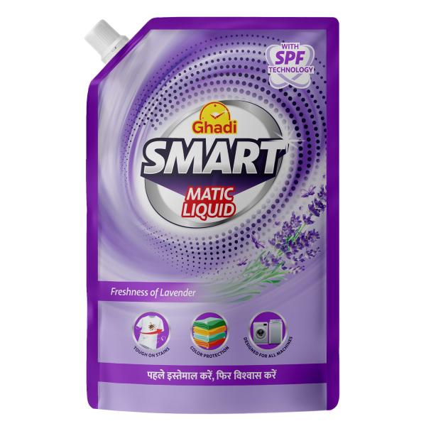 Ghadi Smart Liquid Detergent Lavender Fragrance 2L | For Front Load & Top Load Washing Machines | Deep Cleaning, Long-Lasting Fre  GROCERYshness