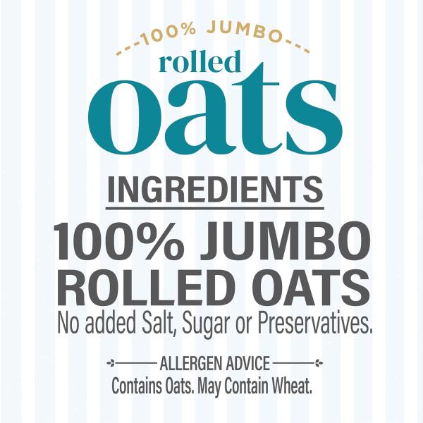 Bagrry’s 100% Jumbo Rolled Oats 1kg Jar GROCERY