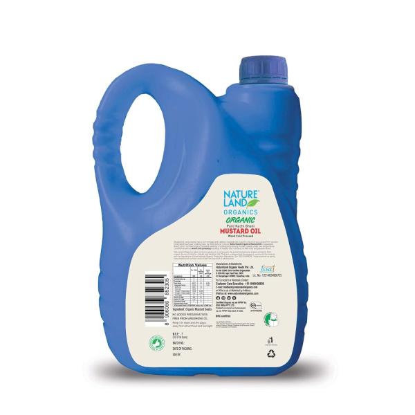 Natureland Organics Kachhi Ghani Pure Mustard Oil 5 Ltr - Cold Pressed GROCERY