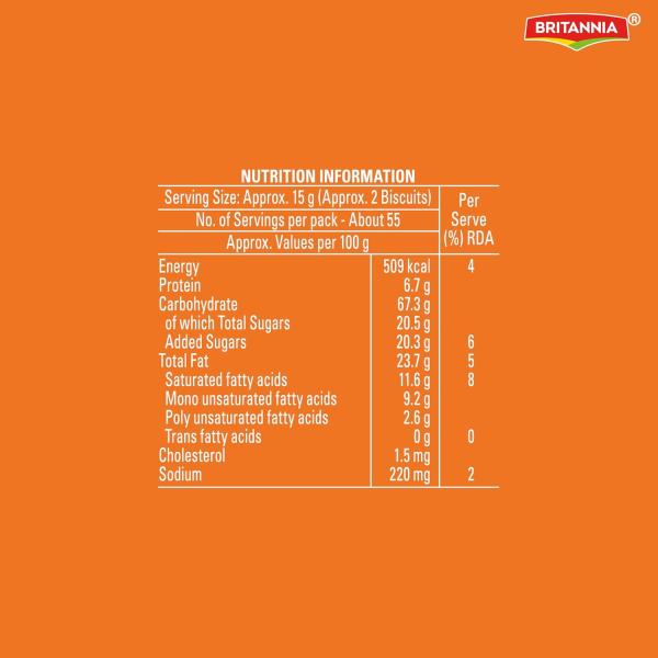 Good Day Britannia Cashew Cookies, 905 g , 10N*82.7= 827 g (Weight May Varie) grocery