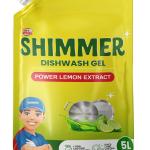 Shimmer Dishwash Gel – 5L Family Pack | Powerful Lemon Action for Tough Grease grocery