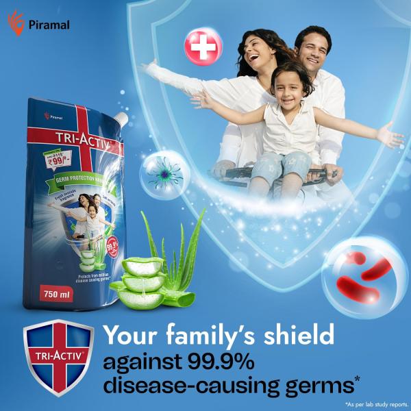 Tri-Activ Liquid Handwash Refill | 750ml x Pack of 3 (2250ml) | Protects From 99.9% Disease Causing Germs  grocery