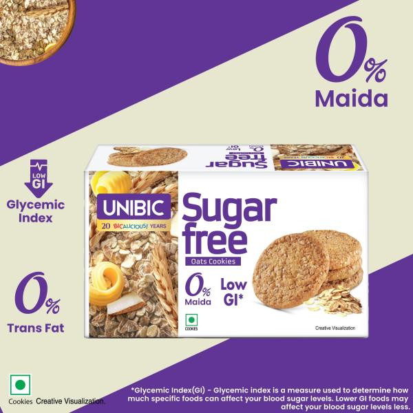 Unibic Sugar Free Oats Cookies I 202.5/225 Gm I Low GI No Maida I Cashew Biscuits I Sugar-Free Snack I Healthy Cookies (weight may vary)grocery