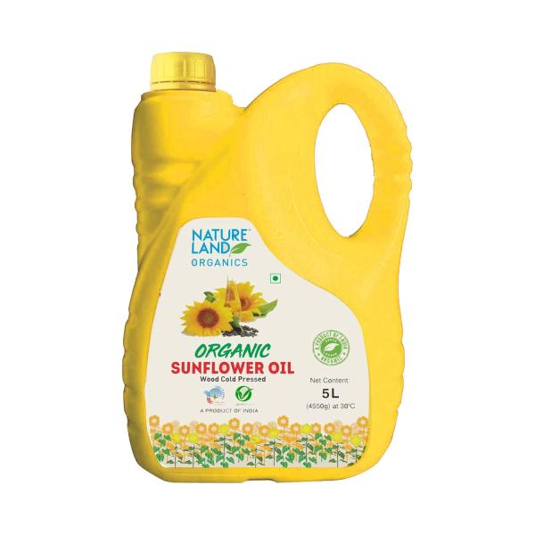 Natureland Organics Sunflower Oil 5 Ltr - Cold Pressed GROCERY