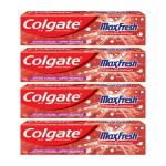 GROCERY   Colgate Max Fresh Bad Breath Treatment Toothpaste & Gentle Enamel Ultra Soft Bristles Manual Toothbrush for adults, 4 Pcs (Buy2 Get 2)& Plax Pepper Mint Mouthwash- 500 ml